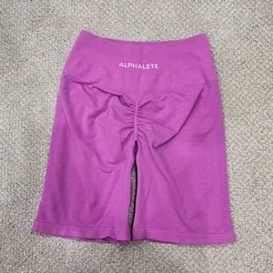 ALPHALETE Amplify Bike Shorts Purple Pink Athleisure Gym Medium NWT